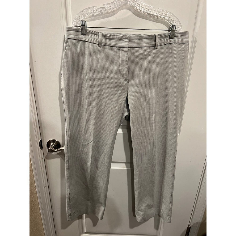 Talbots Womens Newport Pant Pinstripe Blue White 18WP
